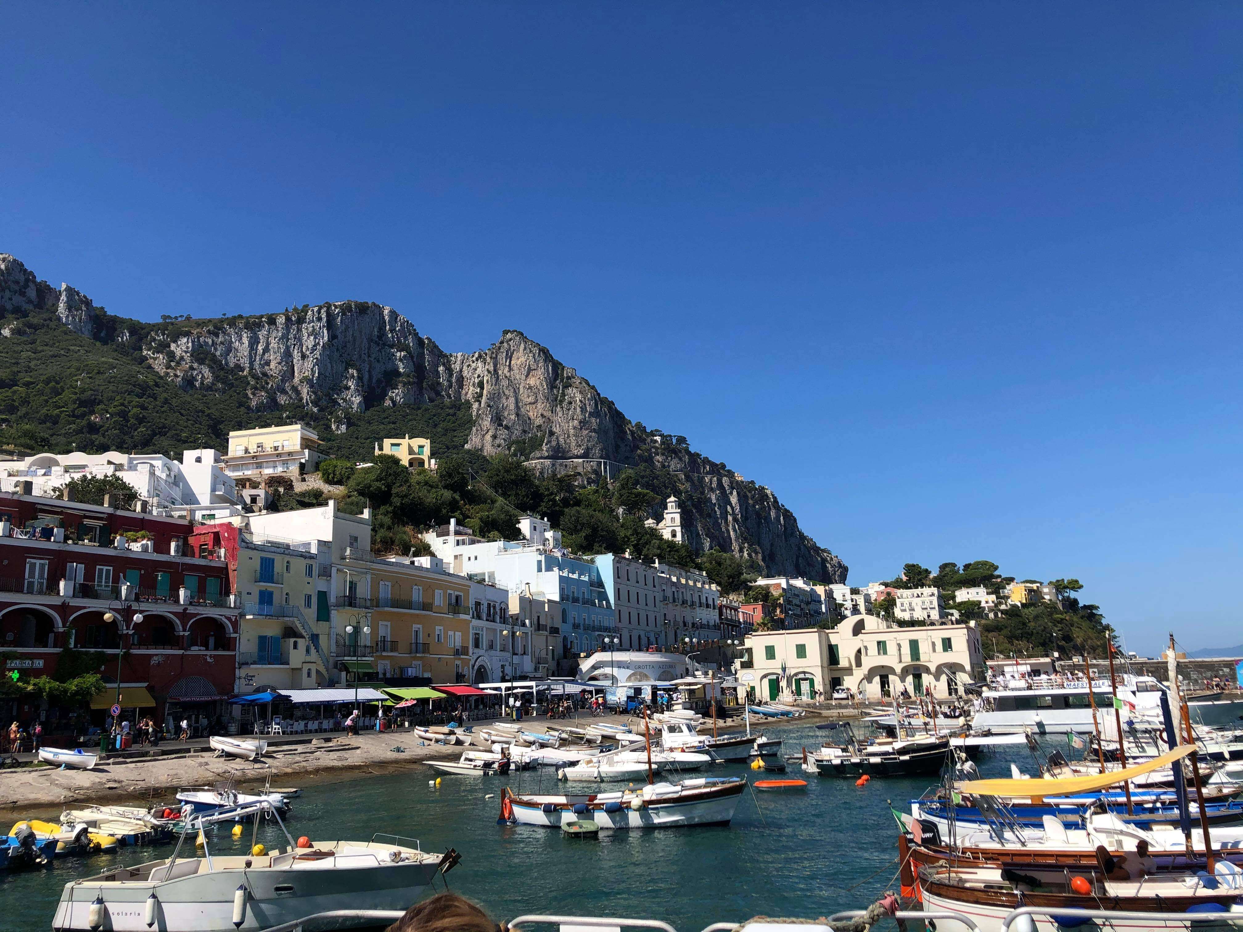 Sorrento to Capri Day Trip -  Capri Harbour view as you leave the ferry