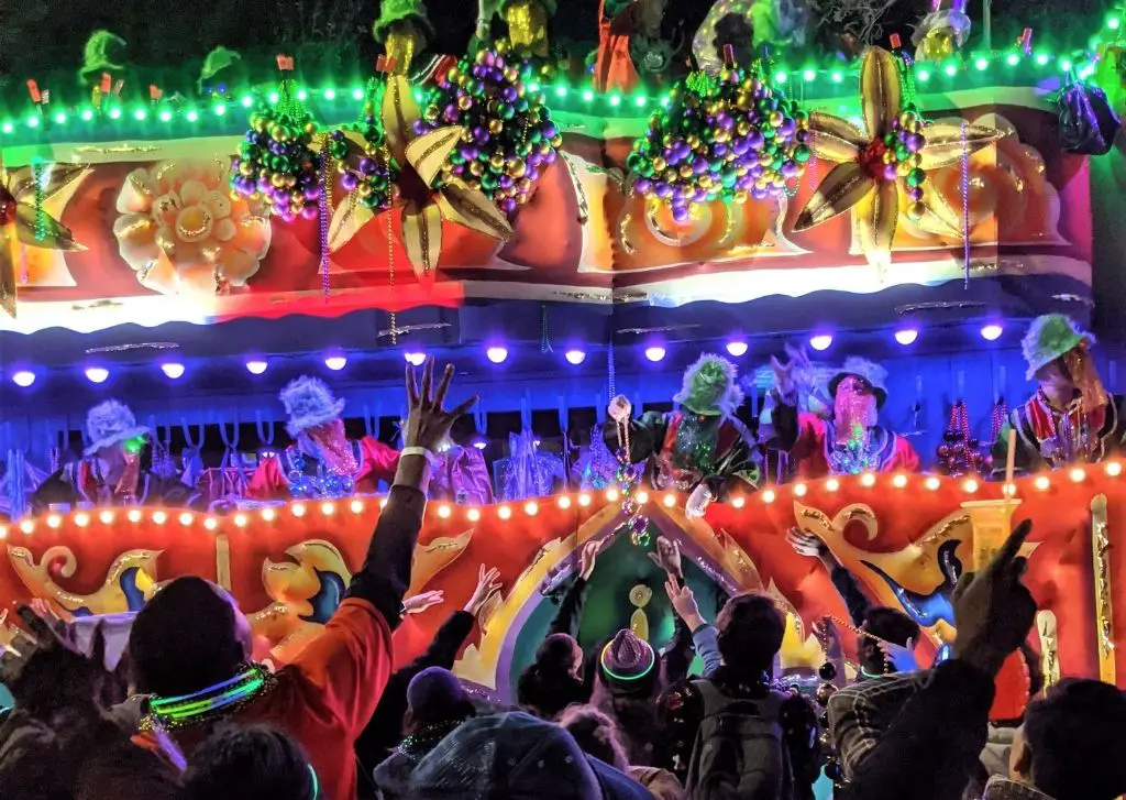 Mardi Gras Carnival New Orleans - Night time parades and super krewes throwing beads