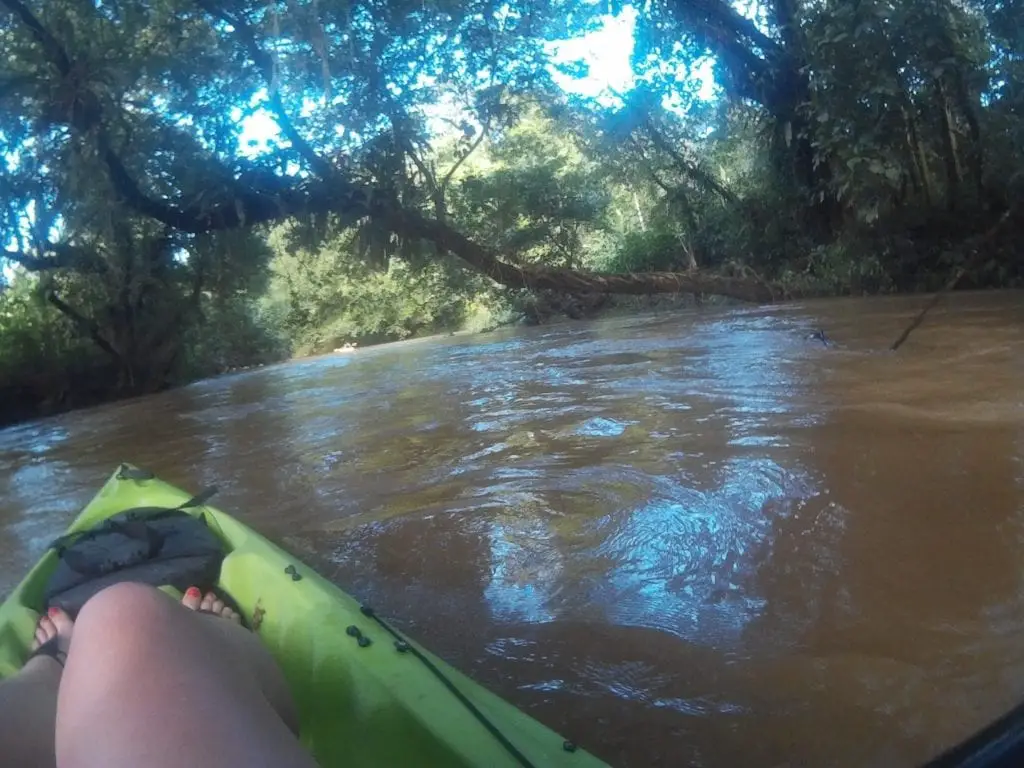 Top adventurous things to do in Costa Rica - kayaking down the strong currents in the jungle 