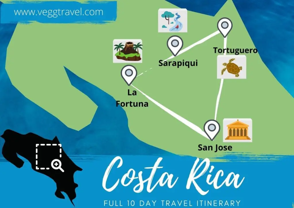 Costa Rica Itinerary - visit San Jose, La Fortuna, Sarapiqui and Tortuguero in 10 days