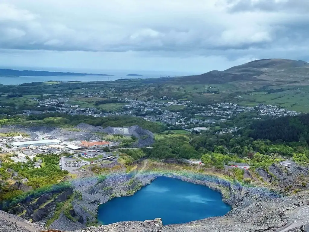 Penrhyn Zip Wire - a view from the top of the quarry where you zipline from