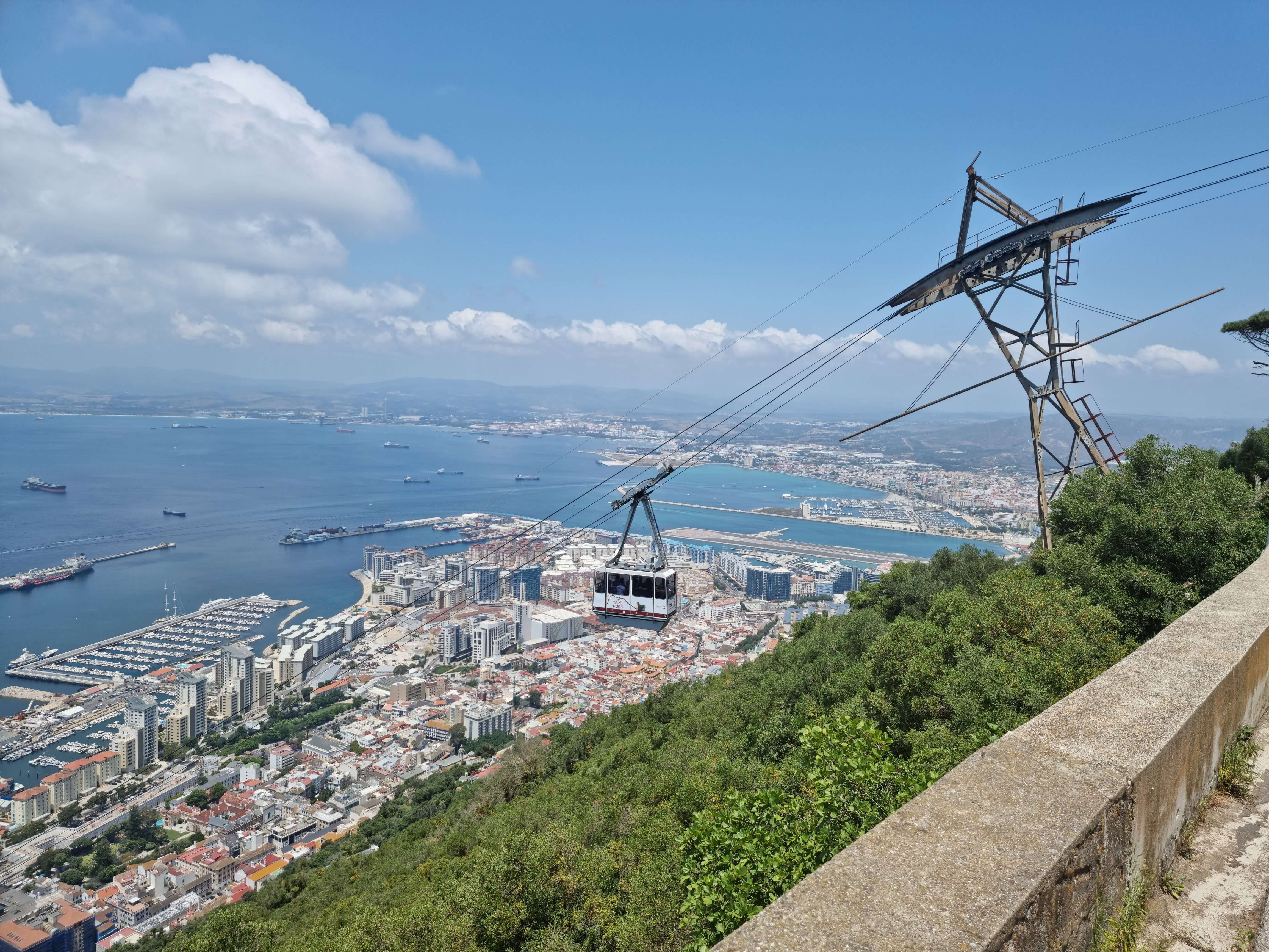 Gibraltar travel tips - view of the cable car arriving at top station on the rock