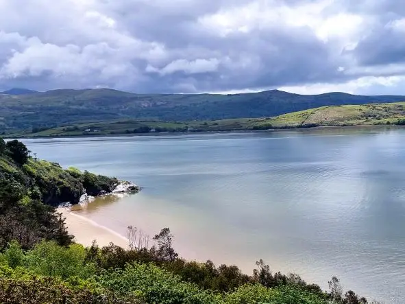 Portmeirion in North Wales - view point showing the beach and coastline 