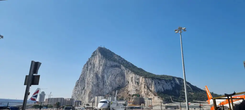 Gibraltar Travel Guide - view of the rock from the airport 