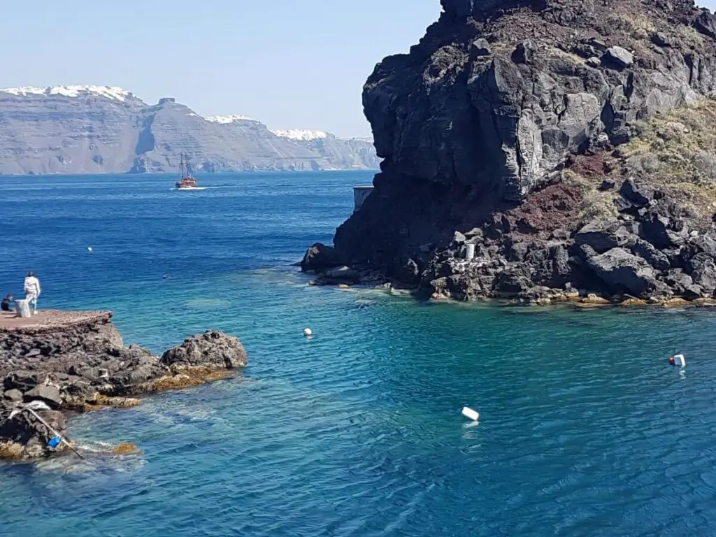 Best places to snorkel in europe - Amoudi Bay Santorini