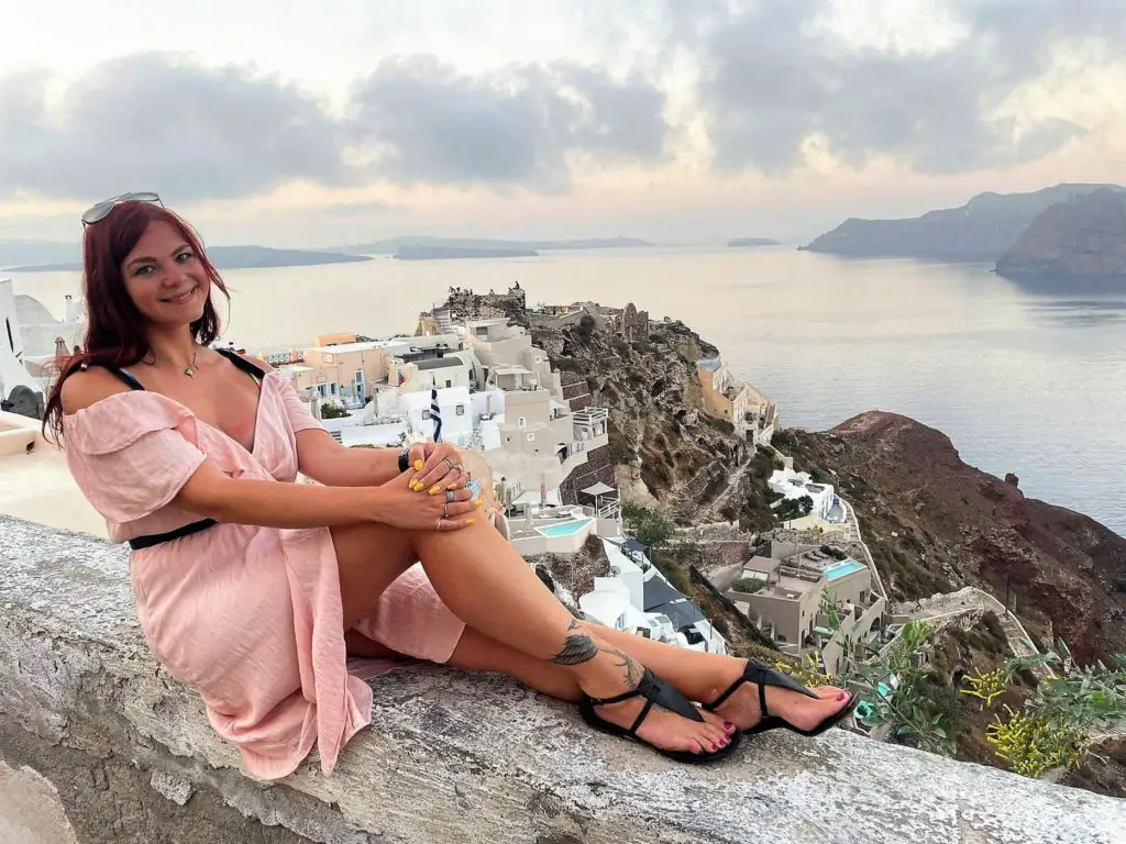 santorini itinerary 4 days - sea view from oia castle