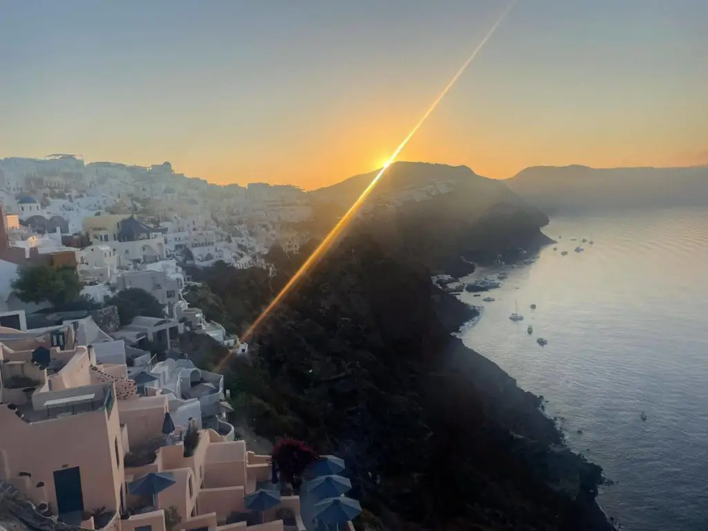 santorini itinerary 4 days - view from oia castle