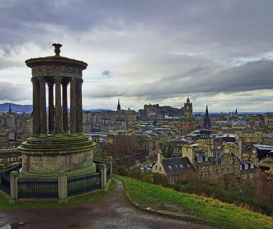 mini moon ideas in Europe - Edinburgh, Scotland, Carlton Hill city view