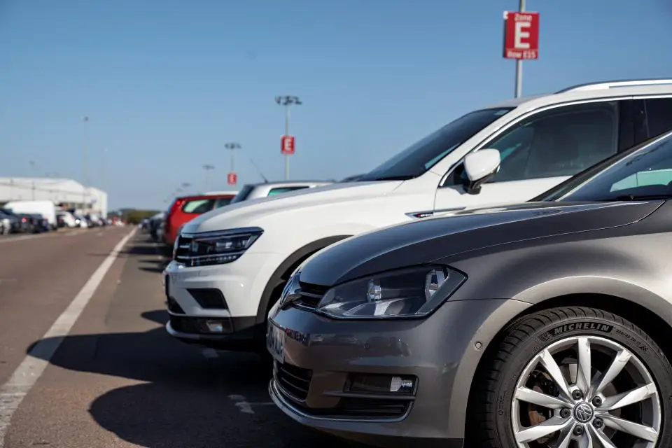 Manchester airport parking reviews - cars parked up at Park and Ride 